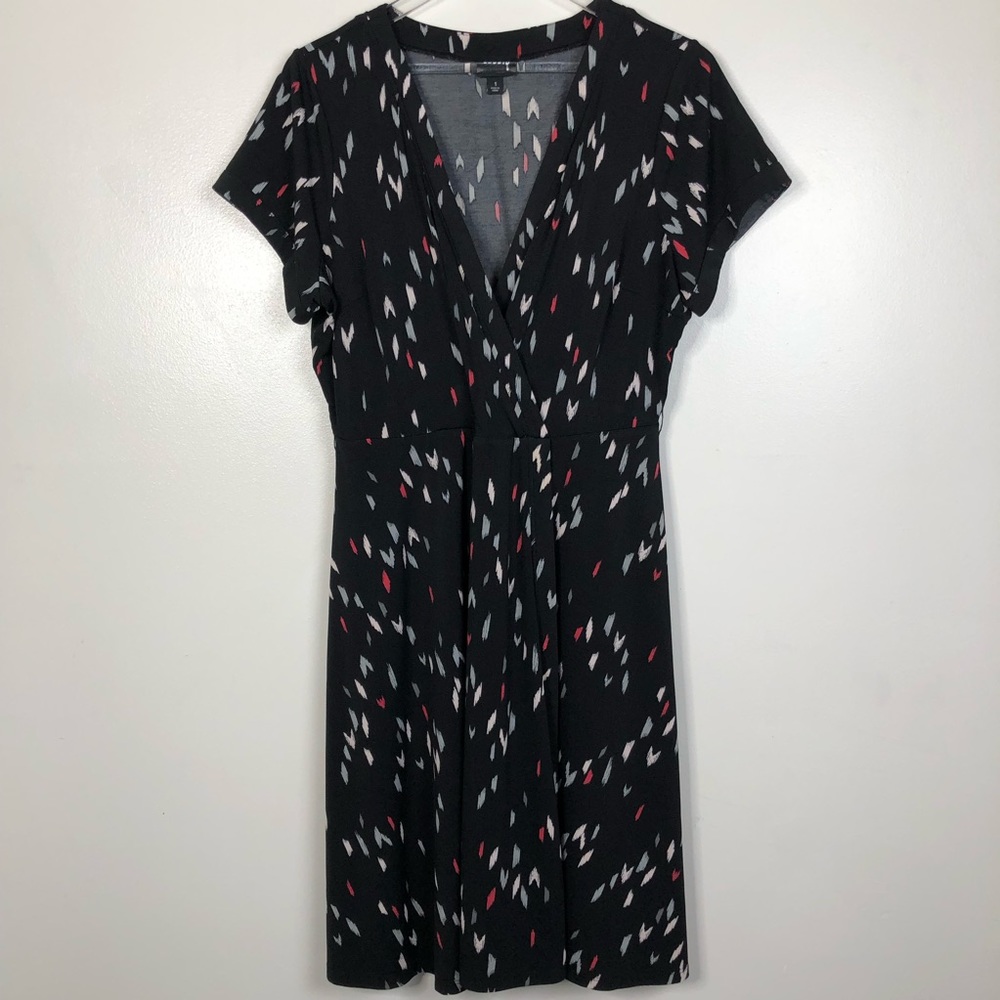Torrid Ikat Print Tie Waist Faux Wrap Dress Sz 1 - Picture 3 of 8